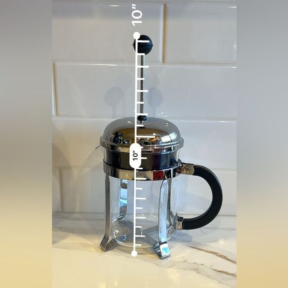 Bodum Chambord 2-Cup Chrome French Press Coffee Maker Stainless Steel 2 cup 7 in - Picture 2 of 13